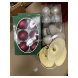 Christmas bulbs and electric candles