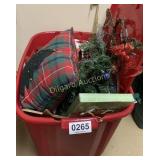 Santa figurine, Christmas lights and misc decor