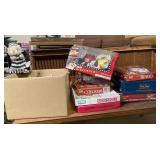 Board games, M&M candy dispenser, more