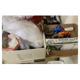 Sewing scissors, elastic bands, thread and more