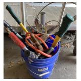 Gardening tools, Saw, pruners, cable puller