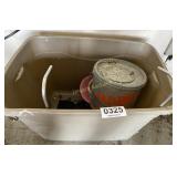Minnow bucket, tote, blanket