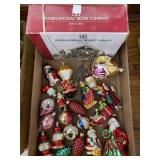 Silver nativity set, Christmas ornaments