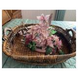 Woven basket, flower arrangement