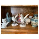 Ceramic vase, pitcher and figurines