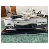 RCA VCR, Toshiba DVD player, surge protector