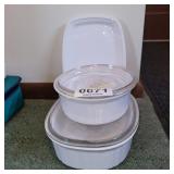 Corning Ware baking dishes and  micro browner
