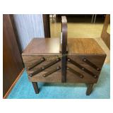 Sewing storage box with contents