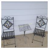 Golding patio chairs and small table