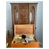 Costume jewelry, (2) jewelry boxes