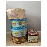 Misc tins and hat boxes