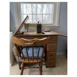 Kenmore sewing machine, Cabinet, and chair