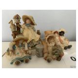 (4) Down Petticoat Lane figurines