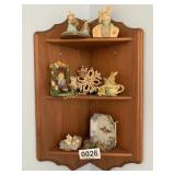 (2) corner shelves and figurines