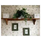 Pictures, Ceramic pots, Wall shelf & fake plant