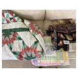 Fireman throw and (2) Quilts