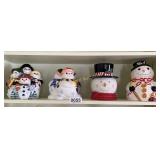 (4) Snowman cookie jars