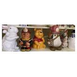 (5) Cookie jars, snowman light