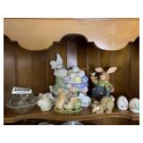 Easter cookie jars, candy jar, salt & pepper