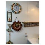 Sunflower clock, decor wall shelf