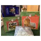 (3) Christmas village pieces
