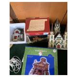 (4) Christmas village pieces