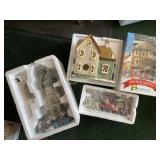 (4) Christmas village figurines