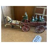 Cast-iron fire patrol horse drawn wagon