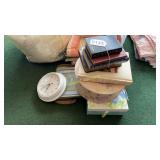 Picture frames, clock, books & more