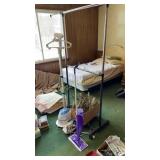 Clothing rack, Swiffer, steamer, hangers, more