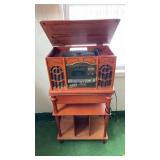 Record, Radio, CD, Cassette stereo with stand