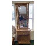 Wood Hall Tree with mirror