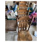 (4) wooden chair and end table
