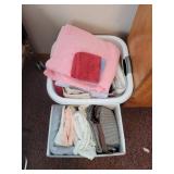 Laundry basket, Towels and sheets