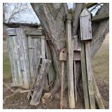 Birdhouses, windmill base, deco outhouses (as is)