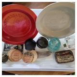 Vintage bells, milk caps, GM (Mansfield,OH) tins