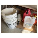 Buckets, gas cans, sprayers