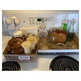 Dairy bottles, S&P shakers, ash trays