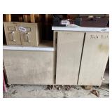Wood cabinet with contents (58"x16"x36")