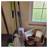Broom, swiffer, light bulbs, baskets and more