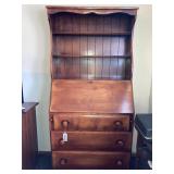Wooden Secretary Bookcase (15"x32"x69")