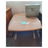 Drop leaf table and metal box