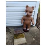 Concrete bear as is, paver bricks