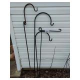 (4) wrought iron shepherds hooks