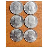 (6) 1976 Bicentennial Kennedy half dollars