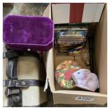 Small suitcase, CDs, movies and more