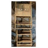 Wicker bathroom shelf, cabinet