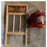 Coca-Cola ice bucket, washboard