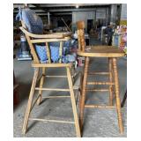 (2) wooden high chairs