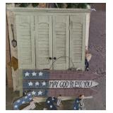 Old window decor and patriotic decor